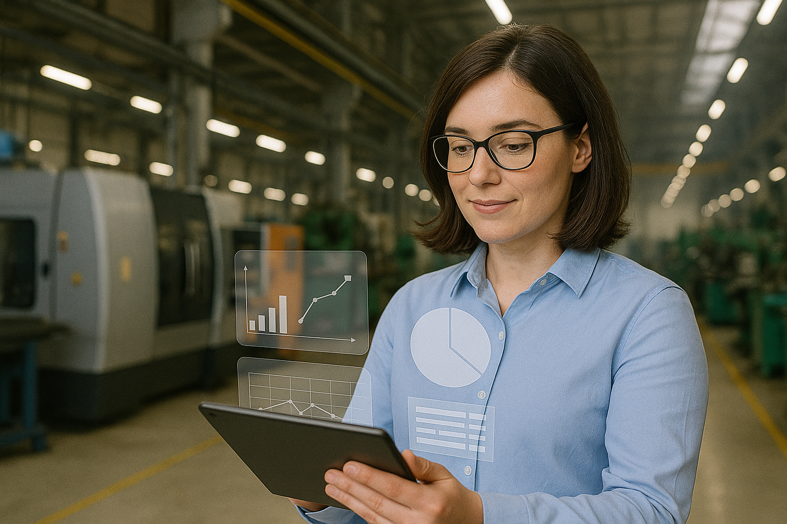 a woman holding a tablet