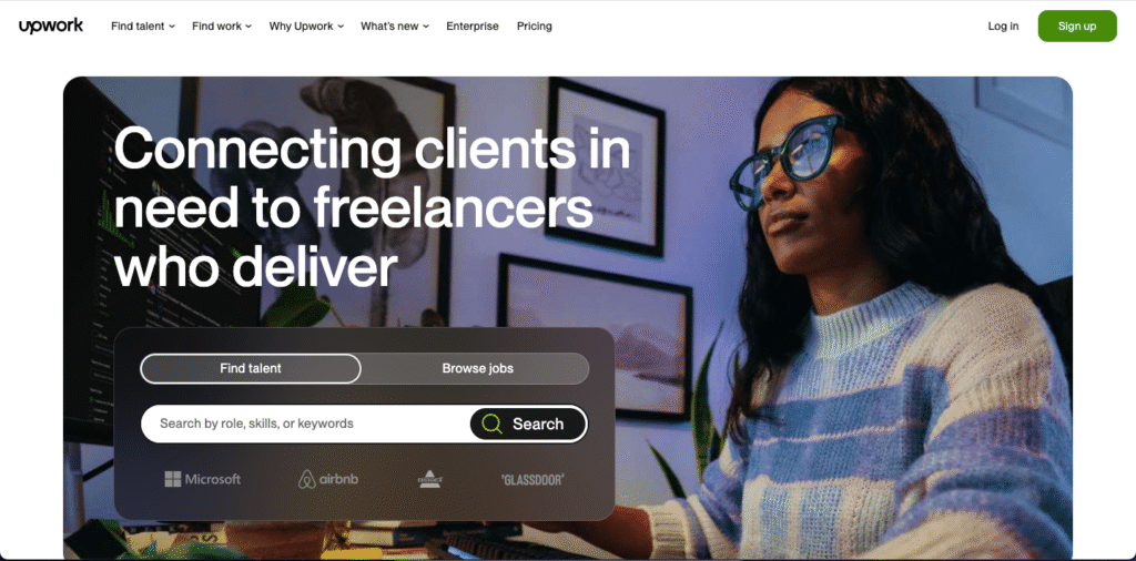 Tampilan situs upwork