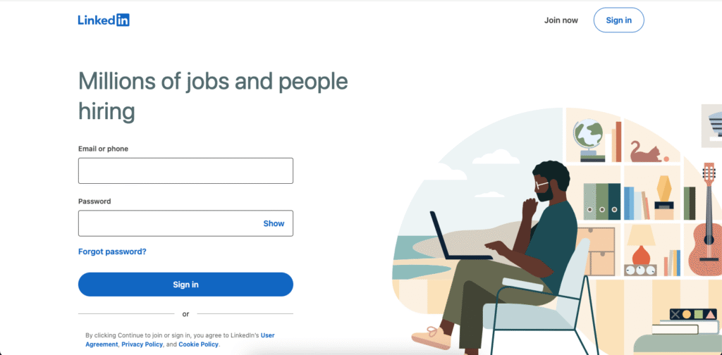 Tampilan website LinkedIn Jobs